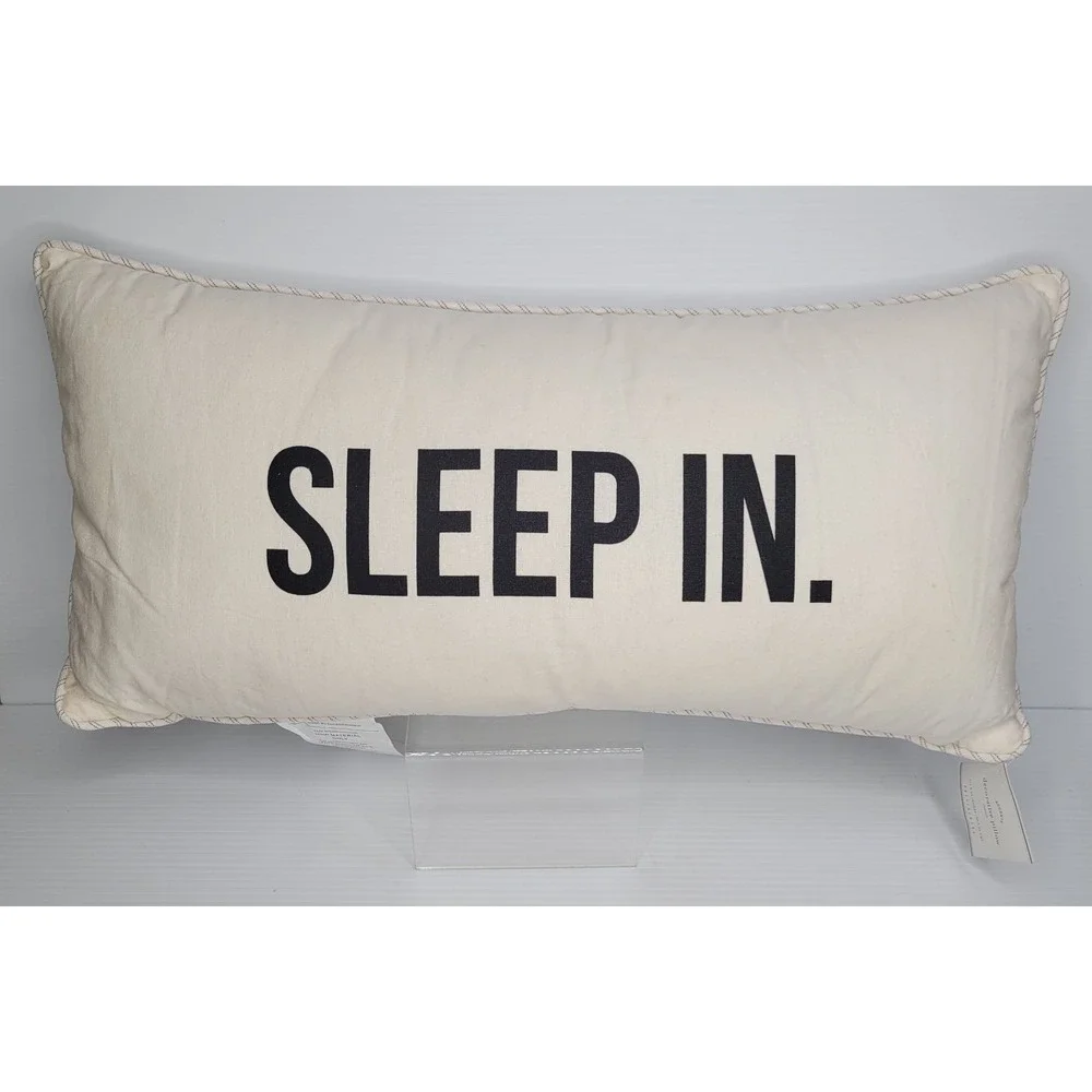 Pottery Barn Sleep In Throw‎ Pillow Rectangle Bedding Bedding Decor 12x24 RARE